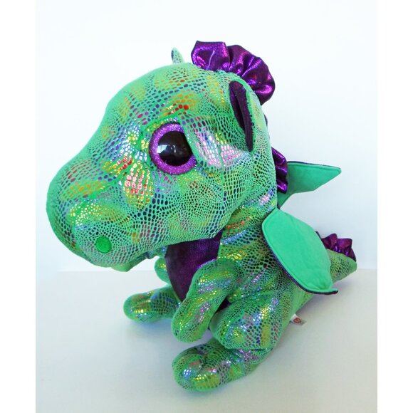 TY Cinder Green Dragon Large Plush Stuffed Animal Beanie Boo 16" - Picture 2 of 9